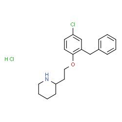 ChemSpider 2D Image | 2-(2-(2-benzyl-4-chlorophenoxy)ethyl)piperidine hydrochloride | C20H25Cl2NO