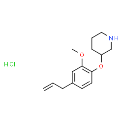 ChemSpider 2D Image | 3-(4-Allyl-2-methoxyphenoxy)piperidine hydrochloride (1:1) | C15H22ClNO2