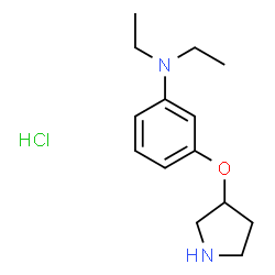 ChemSpider 2D Image | N,N-diethyl-3-(pyrrolidin-3-yloxy)aniline hydrochloride | C14H23ClN2O