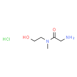 ChemSpider 2D Image | 2-Amino-N-(2-hydroxyethyl)-N-methylacetamide hydrochloride | C5H13ClN2O2