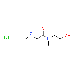 ChemSpider 2D Image | N-(2-Hydroxyethyl)-N,N~2~-dimethylglycinamide hydrochloride (1:1) | C6H15ClN2O2