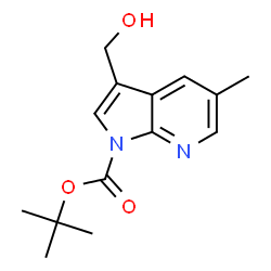 ChemSpider 2D Image | tert-Butyl 3-(hydroxymethyl)-5-methyl-1H-pyrrolo[2,3-b]pyridine-1-carboxylate | C14H18N2O3