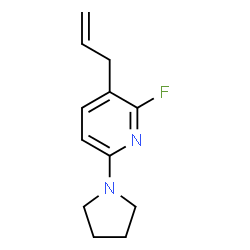 ChemSpider 2D Image | 3-Allyl-2-fluoro-6-(1-pyrrolidinyl)pyridine | C12H15FN2