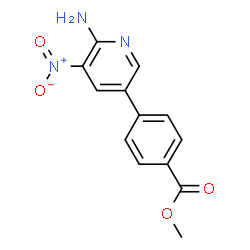 ChemSpider 2D Image | Methyl 4-(6-amino-5-nitro-3-pyridinyl)benzoate | C13H11N3O4