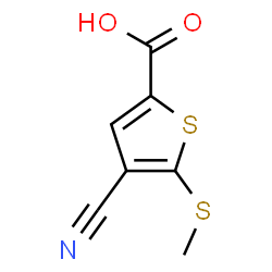 ChemSpider 2D Image | 4-Cyano-5-(methylthio)-2-thiophenecarboxylic acid | C7H5NO2S2