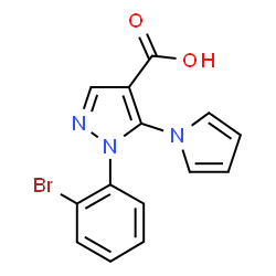 ChemSpider 2D Image | 1-(2-Bromophenyl)-5-(1H-pyrrol-1-yl)-1H-pyrazole-4-carboxylic acid | C14H10BrN3O2