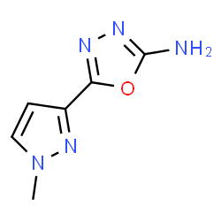 ChemSpider 2D Image | 5-(1-Methyl-1H-pyrazol-3-yl)-1,3,4-oxadiazol-2-amine | C6H7N5O