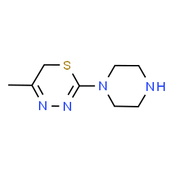 ChemSpider 2D Image | 5-Methyl-2-(1-piperazinyl)-6H-1,3,4-thiadiazine | C8H14N4S