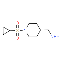 ChemSpider 2D Image | 1-[1-(Cyclopropylsulfonyl)-4-piperidinyl]methanamine | C9H18N2O2S