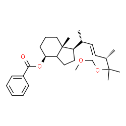 ChemSpider 2D Image | (1R,4S,7aR)-1-[(2R,3E,5S)-6-(Methoxymethoxy)-5,6-dimethyl-3-hepten-2-yl]-7a-methyloctahydro-1H-inden-4-yl benzoate | C28H42O4