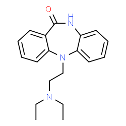 ChemSpider 2D Image | 5-[2-(Diethylamino)ethyl]-5,10-dihydro-11H-dibenzo[b,e][1,4]diazepin-11-one | C19H23N3O