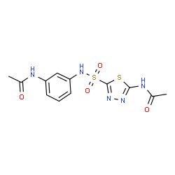 ChemSpider 2D Image | N-{5-[(3-Acetamidophenyl)sulfamoyl]-1,3,4-thiadiazol-2-yl}acetamide | C12H13N5O4S2