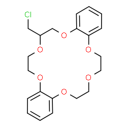 ChemSpider 2D Image | 7-(Chloromethyl)-6,7,9,10,17,18,20,21-octahydrodibenzo[b,k][1,4,7,10,13,16]hexaoxacyclooctadecine | C21H25ClO6