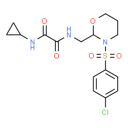 ChemSpider 2D Image | N-({3-[(4-Chlorophenyl)sulfonyl]-1,3-oxazinan-2-yl}methyl)-N'-cyclopropylethanediamide | C16H20ClN3O5S