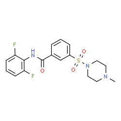 ChemSpider 2D Image | N-(2,6-Difluorophenyl)-3-[(4-methyl-1-piperazinyl)sulfonyl]benzamide | C18H19F2N3O3S