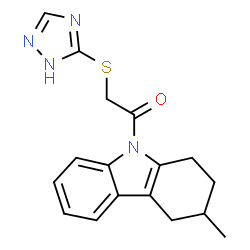 ChemSpider 2D Image | ethanone, 1-(1,2,3,4-tetrahydro-3-methyl-9H-carbazol-9-yl)-2-(4H-1,2,4-triazol-3-ylthio)- | C17H18N4OS