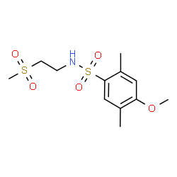 ChemSpider 2D Image | 4-Methoxy-2,5-dimethyl-N-[2-(methylsulfonyl)ethyl]benzenesulfonamide | C12H19NO5S2