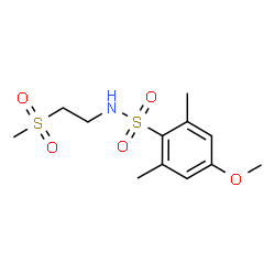 ChemSpider 2D Image | 4-Methoxy-2,6-dimethyl-N-[2-(methylsulfonyl)ethyl]benzenesulfonamide | C12H19NO5S2