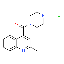 ChemSpider 2D Image | (2-Methyl-4-quinolinyl)(1-piperazinyl)methanone hydrochloride (1:1) | C15H18ClN3O