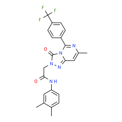ChemSpider 2D Image | N-(3,4-Dimethylphenyl)-2-{7-methyl-3-oxo-5-[4-(trifluoromethyl)phenyl][1,2,4]triazolo[4,3-c]pyrimidin-2(3H)-yl}acetamide | C23H20F3N5O2