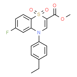 ChemSpider 2D Image | Methyl 4-(4-ethylphenyl)-6-fluoro-4H-1,4-benzothiazine-2-carboxylate 1,1-dioxide | C18H16FNO4S
