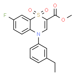 ChemSpider 2D Image | Methyl 4-(3-ethylphenyl)-7-fluoro-4H-1,4-benzothiazine-2-carboxylate 1,1-dioxide | C18H16FNO4S