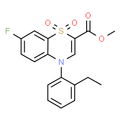 ChemSpider 2D Image | Methyl 4-(2-ethylphenyl)-7-fluoro-4H-1,4-benzothiazine-2-carboxylate 1,1-dioxide | C18H16FNO4S