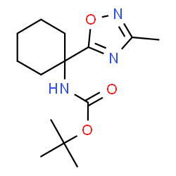 ChemSpider 2D Image | tert-butyl N-[1-(3-methyl-1,2,4-oxadiazol-5-yl)cyclohexyl]carbamate | C14H23N3O3
