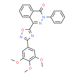 ChemSpider 2D Image | 2-Phenyl-4-[3-(3,4,5-trimethoxyphenyl)-1,2,4-oxadiazol-5-yl]-1(2H)-phthalazinone | C25H20N4O5