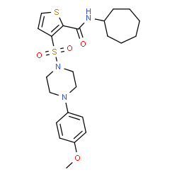 ChemSpider 2D Image | N-Cycloheptyl-3-{[4-(4-methoxyphenyl)-1-piperazinyl]sulfonyl}-2-thiophenecarboxamide | C23H31N3O4S2