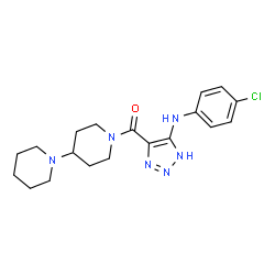 ChemSpider 2D Image | 1,4'-Bipiperidin-1'-yl{4-[(4-chlorophenyl)amino]-1H-1,2,3-triazol-5-yl}methanone | C19H25ClN6O