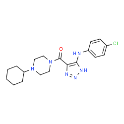 ChemSpider 2D Image | {4-[(4-Chlorophenyl)amino]-1H-1,2,3-triazol-5-yl}(4-cyclohexyl-1-piperazinyl)methanone | C19H25ClN6O