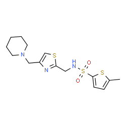 ChemSpider 2D Image | 5-Methyl-N-{[4-(1-piperidinylmethyl)-1,3-thiazol-2-yl]methyl}-2-thiophenesulfonamide | C15H21N3O2S3