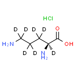 ChemSpider 2D Image | L-(2,3,3,4,4,5,5-~2~H_7_)Ornithine hydrochloride (1:1) | C5H6D7ClN2O2