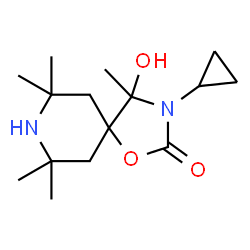 ChemSpider 2D Image | 3-Cyclopropyl-4-hydroxy-4,7,7,9,9-pentamethyl-1-oxa-3,8-diazaspiro[4.5]decan-2-one | C15H26N2O3