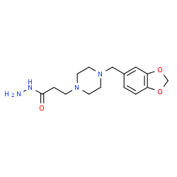 ChemSpider 2D Image | 3-[4-(1,3-Benzodioxol-5-ylmethyl)-1-piperazinyl]propanehydrazide | C15H22N4O3