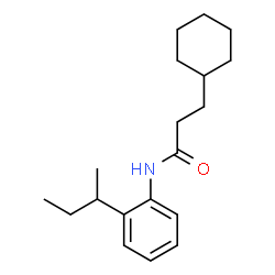 ChemSpider 2D Image | N-(2-sec-Butylphenyl)-3-cyclohexylpropanamide | C19H29NO