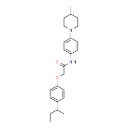ChemSpider 2D Image | 2-(4-sec-Butylphenoxy)-N-[4-(4-methyl-1-piperidinyl)phenyl]acetamide | C24H32N2O2