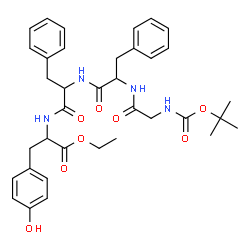 ChemSpider 2D Image | Ethyl N-{[(2-methyl-2-propanyl)oxy]carbonyl}glycylphenylalanylphenylalanyltyrosinate | C36H44N4O8