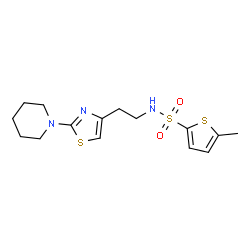ChemSpider 2D Image | 5-Methyl-N-{2-[2-(1-piperidinyl)-1,3-thiazol-4-yl]ethyl}-2-thiophenesulfonamide | C15H21N3O2S3