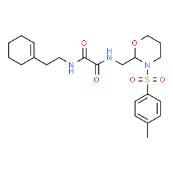 ChemSpider 2D Image | N-[2-(1-Cyclohexen-1-yl)ethyl]-N'-({3-[(4-methylphenyl)sulfonyl]-1,3-oxazinan-2-yl}methyl)ethanediamide | C22H31N3O5S