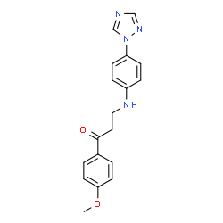 ChemSpider 2D Image | 1-(4-METHOXYPHENYL)-3-(4-(1H-1,2,4-TRIAZOL-1-YL)ANILINO)-1-PROPANONE | C18H18N4O2
