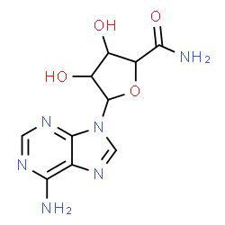 ChemSpider 2D Image | 5-(6-Amino-9H-purin-9-yl)-3,4-dihydroxytetrahydro-2-furancarboxamide | C10H12N6O4