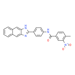 ChemSpider 2D Image | 3-nitro-4-methyl-N-[4-(1H-naphtho[2,3-d]imidazol-2-yl)phenyl]benzamide | C25H18N4O3