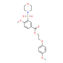 ChemSpider 2D Image | 2-(4-Methoxyphenoxy)ethyl 4-methoxy-3-(4-morpholinylsulfonyl)benzoate | C21H25NO8S