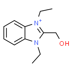 ChemSpider 2D Image | 1,3-Diethyl-2-(hydroxymethyl)-1H-3,1-benzimidazol-3-ium | C12H17N2O