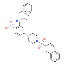 ChemSpider 2D Image | N-[1-(Adamantan-1-yl)ethyl]-5-[4-(2-naphthylsulfonyl)-1-piperazinyl]-2-nitroaniline | C32H38N4O4S