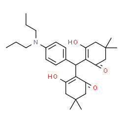 ChemSpider 2D Image | 2,2'-{[4-(Dipropylamino)phenyl]methylene}bis(3-hydroxy-5,5-dimethyl-2-cyclohexen-1-one) | C29H41NO4