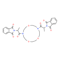 ChemSpider 2D Image | 2,2'-[1,4,10-Trioxa-7,13-diazacyclopentadecane-7,13-diylbis(1-oxo-1,2-propanediyl)]bis(1H-isoindole-1,3(2H)-dione) | C32H36N4O9