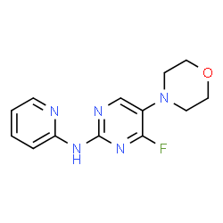 ChemSpider 2D Image | 4-Fluoro-5-(4-morpholinyl)-N-(2-pyridinyl)-2-pyrimidinamine | C13H14FN5O